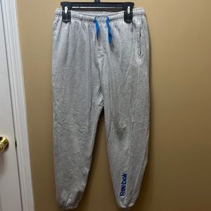 Gray Reebok Joggers with Blue Lettering Size Medium